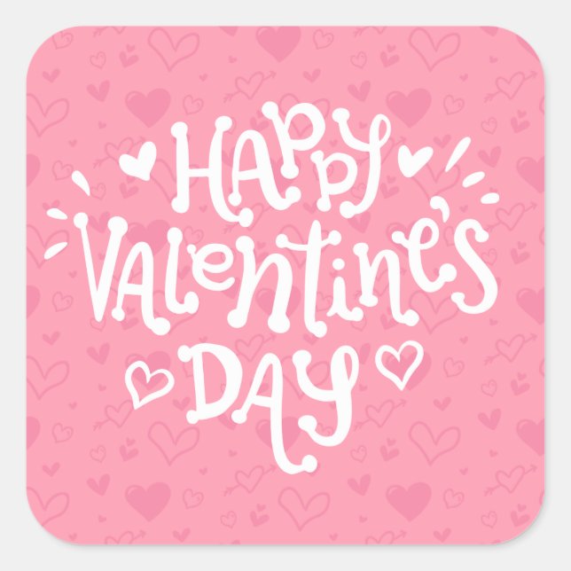 Happy Valentine's Day Typography | Sticker Seal (Front)