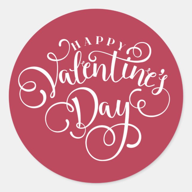 Happy Valentine's Day Typography | Sticker Seal (Front)