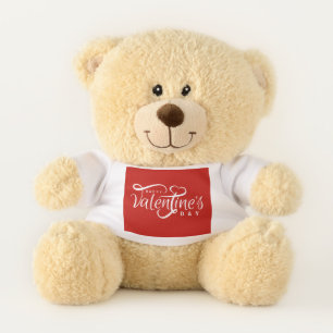 Happy Valentine's Day Typography   Teddy Bear