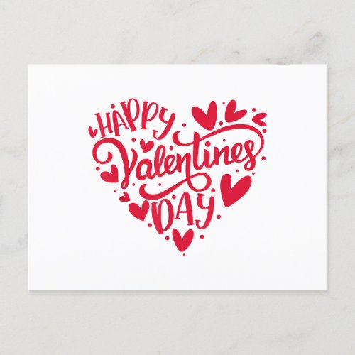 Happy Valentines Day Valentine Heart Shape Postcard