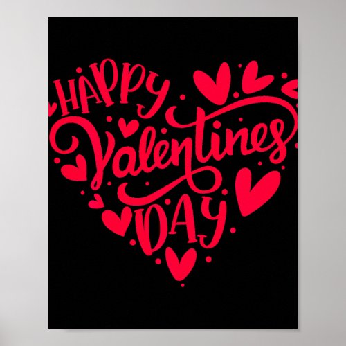 Happy Valentines Day Valentine Heart Shape Poster