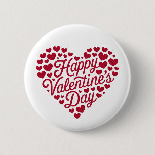 Happy Valentines Day Valentine Love Heart Button