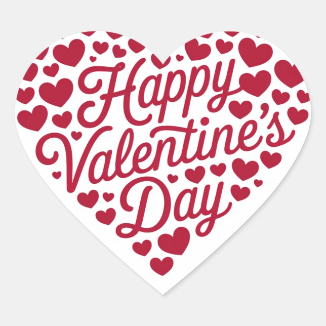 Happy Valentines Day Valentine Love Heart Heart Sticker (Front)