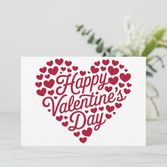 Happy Valentines Day Valentine Love Heart Invitation (Standing Front)