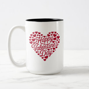 Happy Valentines Day Valentine Love Heart Two-Tone Coffee Mug