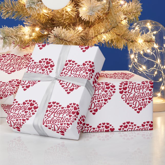 Happy Valentines Day Valentine Love Heart Wrapping Paper (Holidays)
