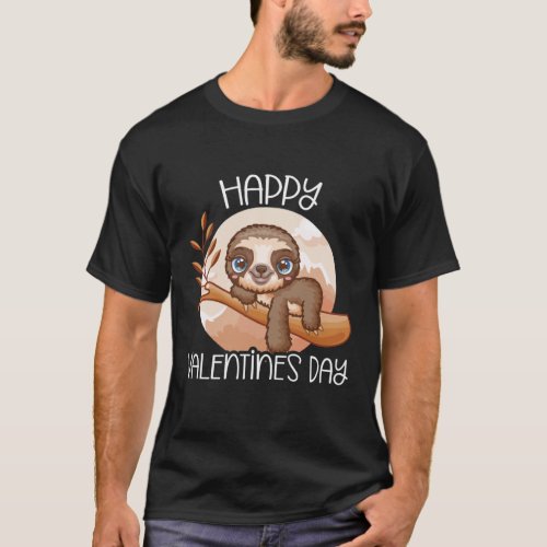 Happy Valentines Day Valentine Sloth  Animal Fana T_Shirt