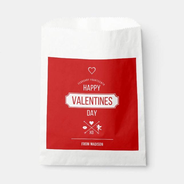 Happy Valentine's Day Valentine Symbols Favor Bag (Front)