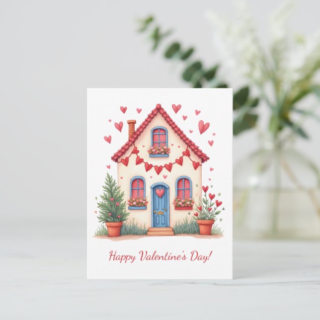Happy Valentine's Day! Valentine's card.  Holiday Postcard (Standing Front)