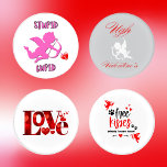 Happy Valentine's Day - Variety | Coaster Set<br><div class="desc">Celebrate Love Every Sip with This Valentine’s Coaster Set. Add charm to your tabletop with this set of four Valentine's Day coasters. Featuring a variety of sweet and romantic designs on a crisp white background, each coaster is a celebration of love. Perfect for protecting surfaces while enjoying drinks, this set...</div>