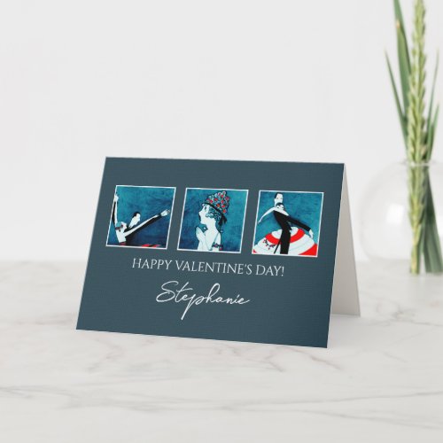 Happy Valentines Day Vintage Art Deco  Holiday Card