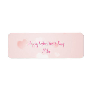 Happy Valentine's Day Water Bottle Label