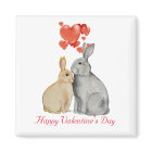 Happy Valentine's Day watercolor bunnies