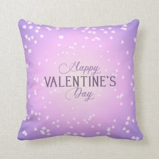 Happy Valentines Day White Hearts Purple