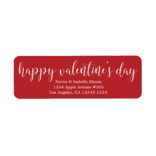 Happy Valentine's Day White Script Label