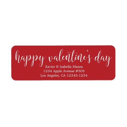 Happy Valentines Day White Script Label