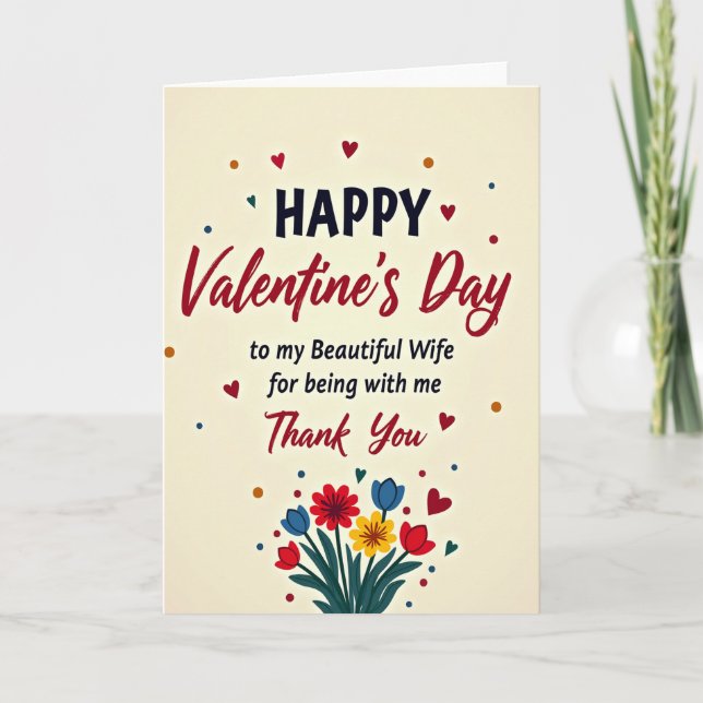 Happy Valentines Day Wife Card (Front)