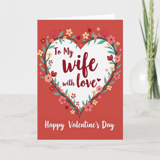 Happy Valentines Day Wife Love Card (Front)