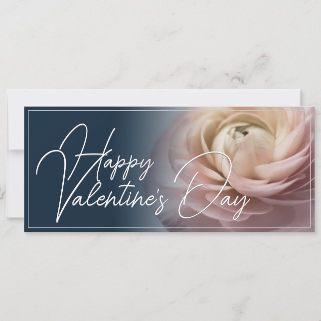 Happy Valentine's Day with big pink rose (Front)