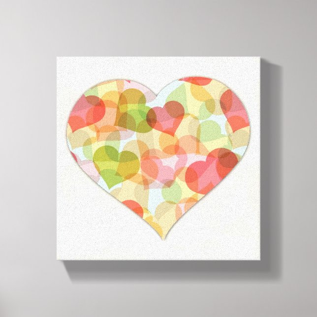 Happy Valentines Day with colorful hearts Canvas Print (Front)