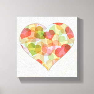 Happy Valentines Day with colorful hearts Canvas Print