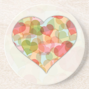 Happy Valentines Day with colorful hearts Drink Coaster
