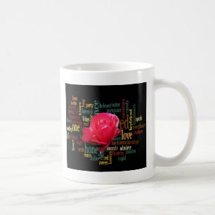 Happy Valentine's Day With Elegant Red Roses Coffee Mug