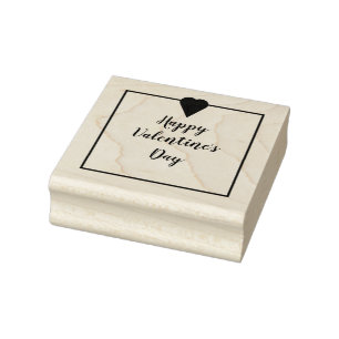 Happy Valentine's Day with Heart Rubber Stamp