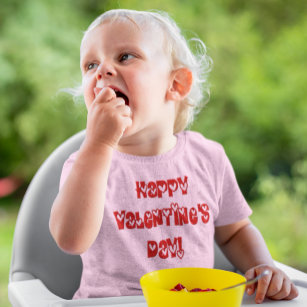 Happy Valentine's Day with Hearts Baby T-Shirt