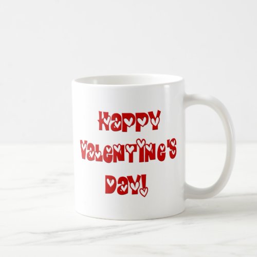 Happy Valentines Day with Hearts Coffee Mug