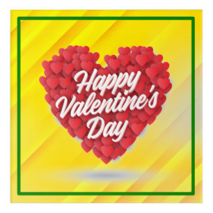 Happy Valentine's Day with Hearts Design-23056 Acrylic Print