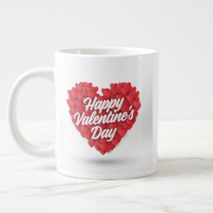 Happy Valentine's Day with Hearts Design-23056 Giant Coffee Mug