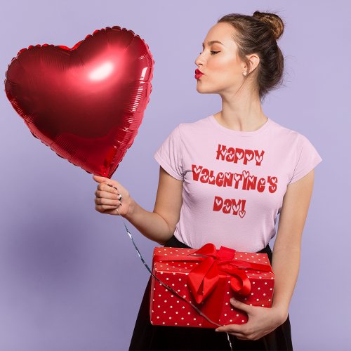 Happy Valentines Day with Hearts Womens T_Shirt