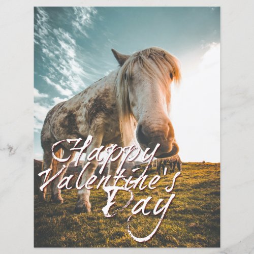 Happy Valentines day with looking Horse