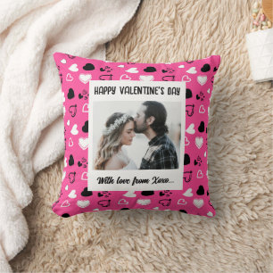 Happy Valentine's Day With Love Card Throw Pillow
