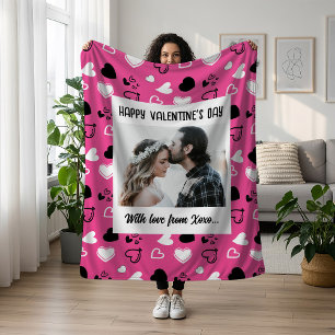 Happy Valentine's Day With Love Fleece Blanket
