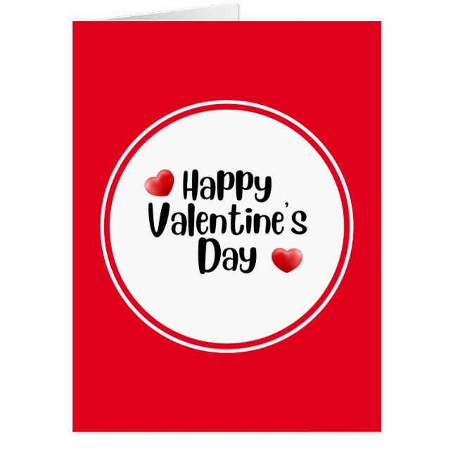 Happy Valentine's Day with love red heart   Card (Front)