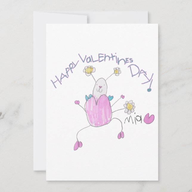 Happy Valentine's Day with Mia Darling Designs Note Card (Front)