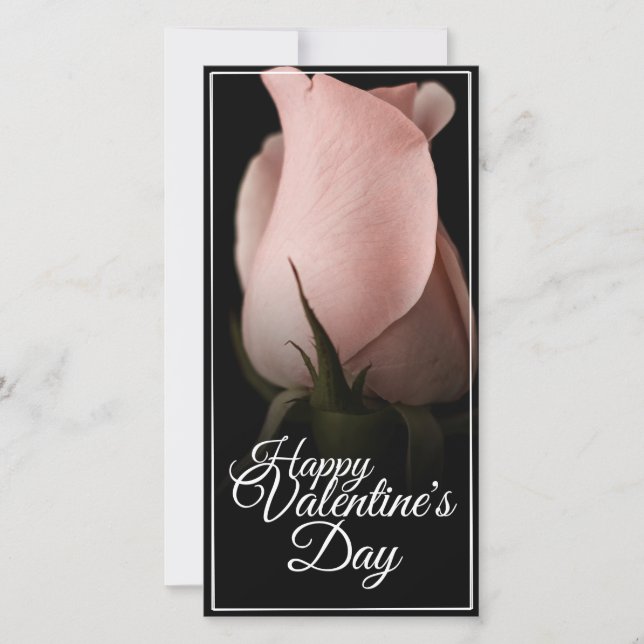 Happy Valentine's Day with pink rose (Front)