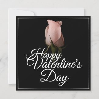 Happy Valentine's Day with pink rose Card