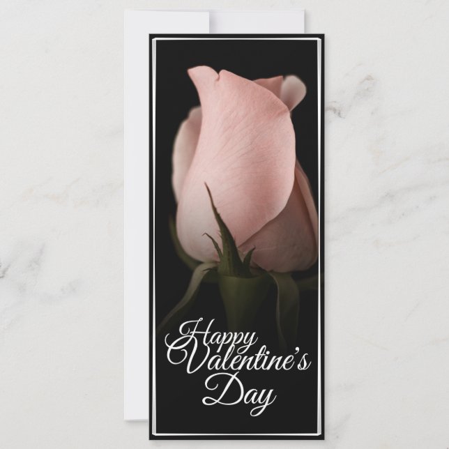 Happy Valentine's Day with pink rose (Front)