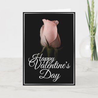 Happy Valentine's Day with pink rose Card