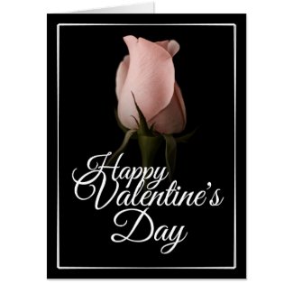 Happy Valentine's Day with pink rose Card