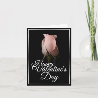 Happy Valentine's Day with pink rose Card