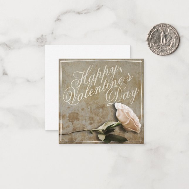 Happy Valentine's day with Rose Note Card (Front/Back In Situ)