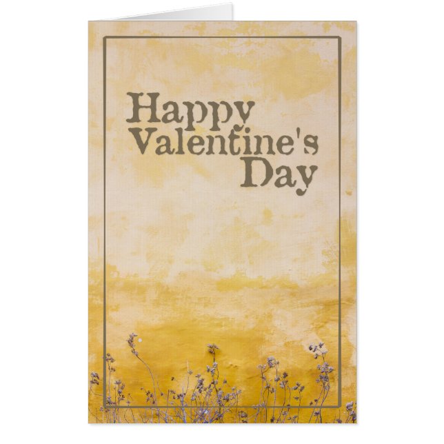 Happy Valentine's Day with Vintage Flower Meadow Card (Front)