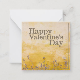 Happy Valentine's Day with Vintage Flower Meadow Note Card