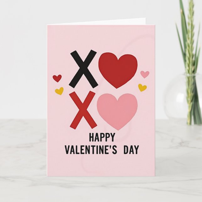 Happy Valentines Day Xo Hearts Card (Front)