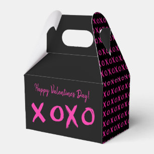 Happy Valentine's day xoxo Black Pink Favor Boxes