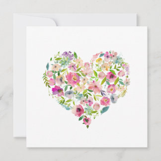 Happy Valentines Day xoxo Pink Floral Heart Art Note Card